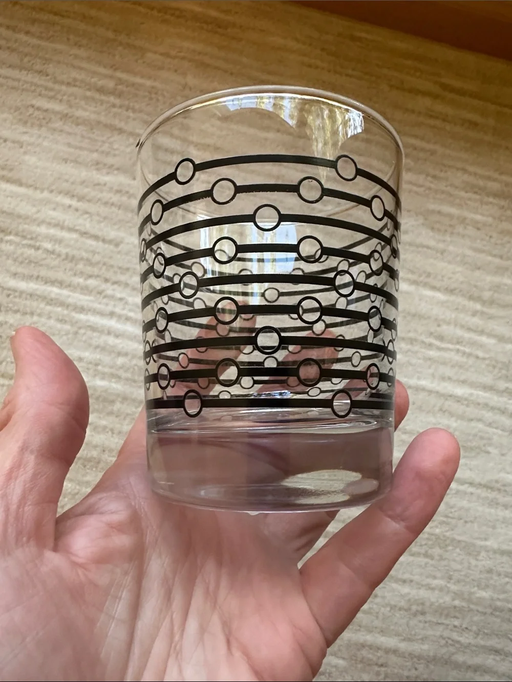 Set of 2 IKEA Space Age Lowball Tumblers Black and White Abstract Pattern 8 Oz